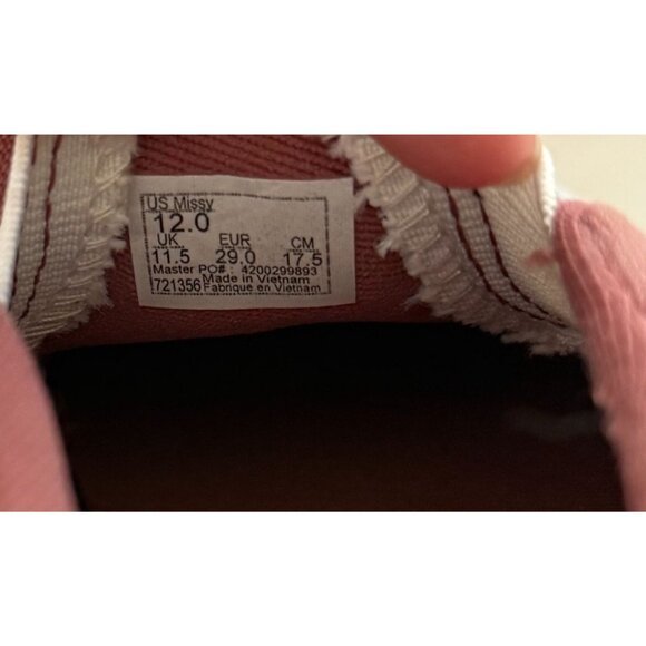 Vans Classic Slip-On Sneakers Dusty Rose White Canvas Girls Size 12 Shoes - Picture 7 of 7